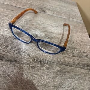 Used JOY MANGANO U-PICK BiFOCAL MIRROR READER SUNGLASSES 3.50+ Blue& Brown Pair